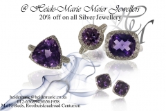 Amethyst collection and silver rings and earrings
