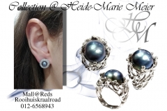 Blue mabe and pearl designer rings